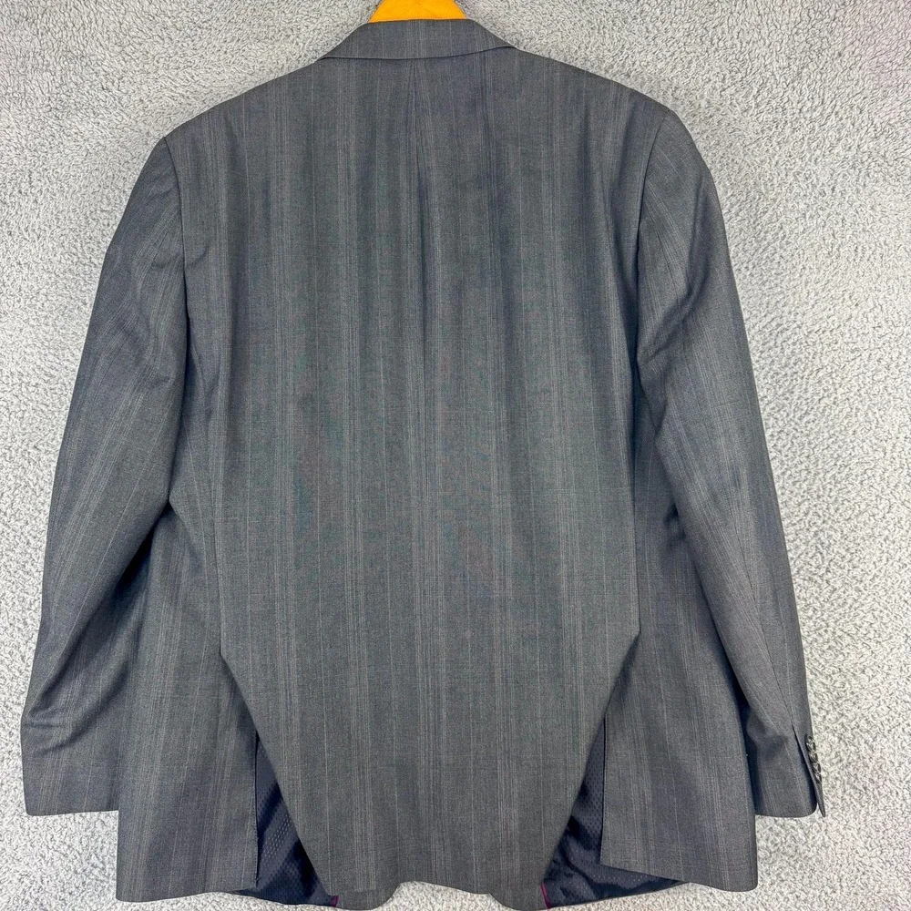 Sean John Blazer Mens 42R Gray Pinstripe Two Button Suit Jacket Notch‎ Lapel